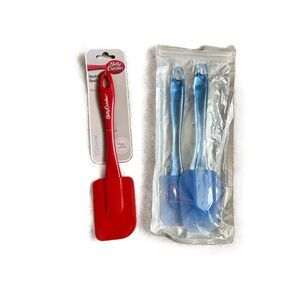 Set of 3 New Spatulas, Betty Crocker Red Silicone Spatula, Kitchen Scraper Tool